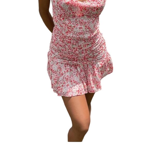 Pink floral babydoll dress with adjustable straps - Picture 2 of 6